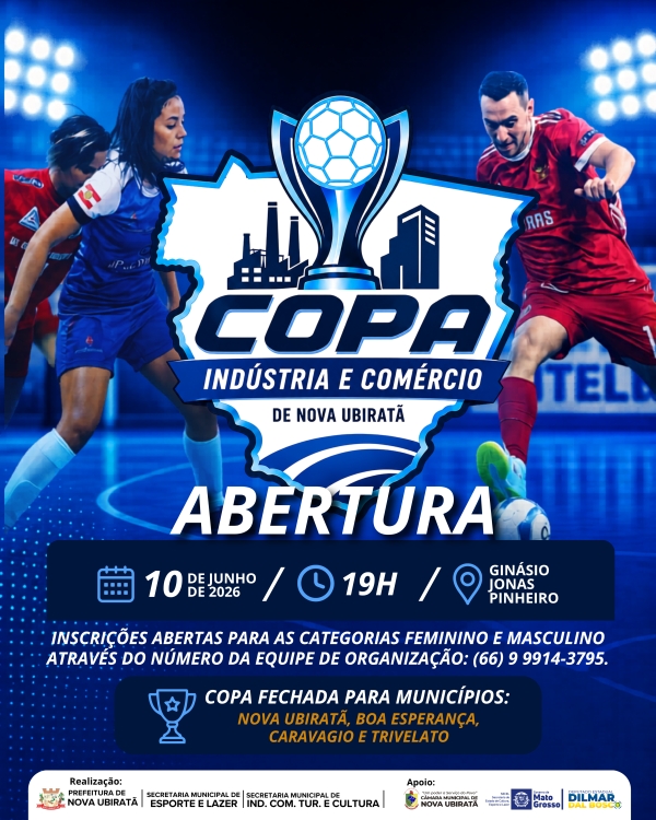Prefeitura Municipal de Nova Ubirat&atilde; realizar&aacute; a Copa Ind&uacute;stria e Com&eacute;rcio e o Campeonato Perna de Pau 2026