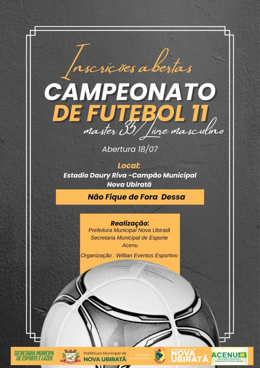 Prefeitura Municipal abre inscrições para o Campeonato de Futebol 11