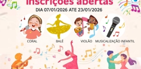 Departamento de Cultura anuncia abertura das inscrições das oficinas culturais de Nova Ubiratã de 2026